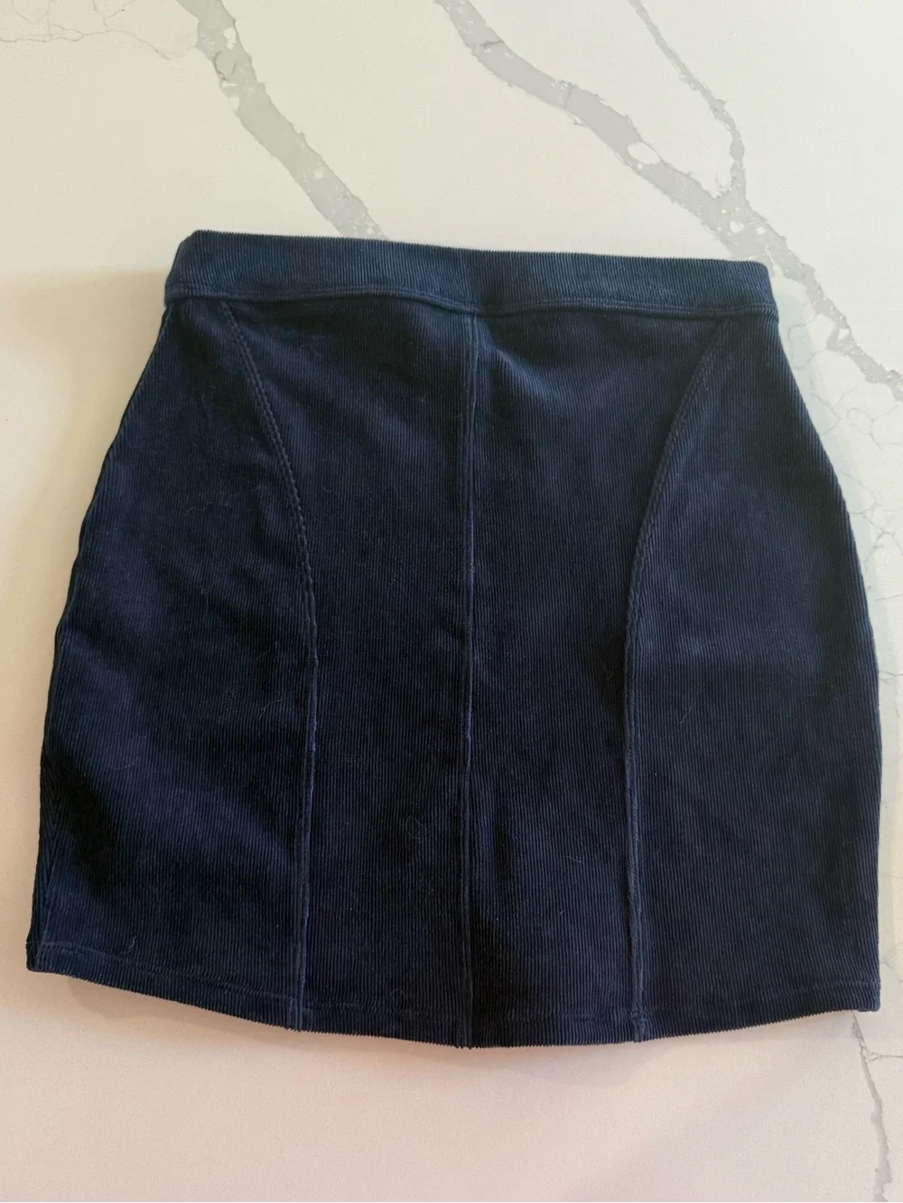 Alo Yoga Mini Skirt Women’s Size Small Micro Corduroy Navy Blue Plush Stretch
